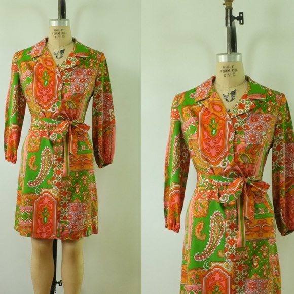 vintage mod 1960s dress | vtg retro 1960s dress - Picture 16 of 16